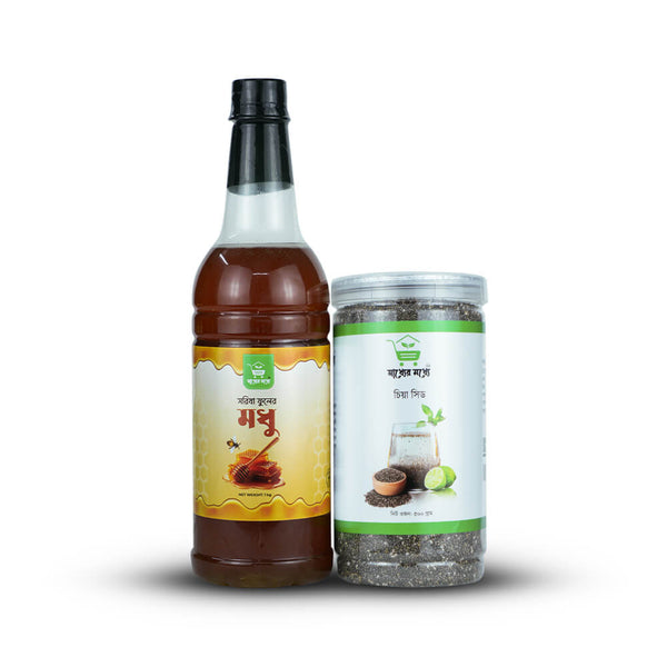 সরিষা ফুলের মধু ও চিয়া সিড কম্বো | Mustard Honey Chia Seed combo 1.5 kg